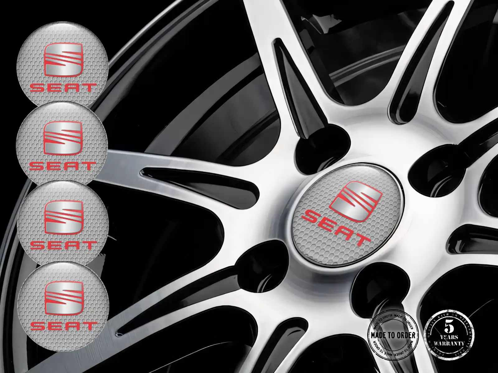 Seat Radfelge Dekor Stil Premium Harz-Aufkleber